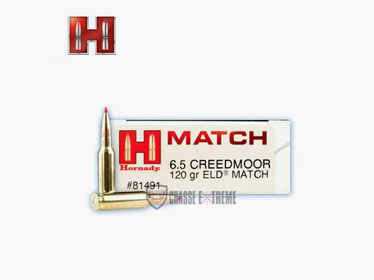 20 cartridges HORNADY Match 6.5 Creedmoor 120 Gr Eld