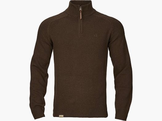 PULL VINCENT MERINO DEMI-ZIPPÉ – MARRON – TAILLE L