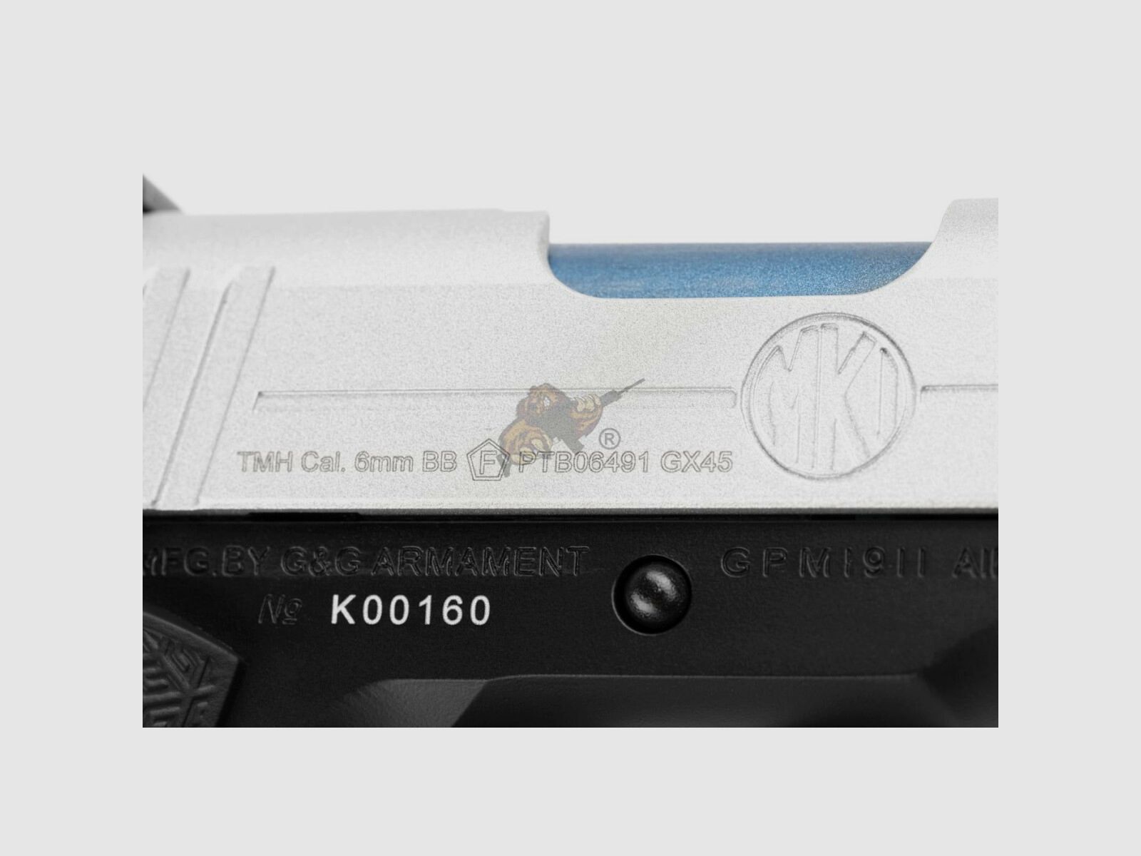 GX45 Mk.I Versione Metallica GBB Pistol Airsoft in Argento -F- | G&G