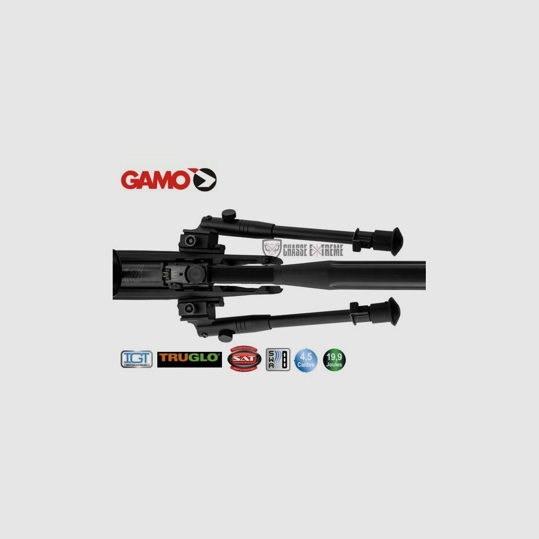 GAMO Hpa Igt 19,9 Joules 4,5 mm + Richtkijker 3-9 X 40 Wr + Bipod, afbeelding 4 van 4