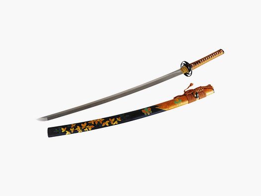 Katana de acero 1095 con pintura de Paulownia en Saya