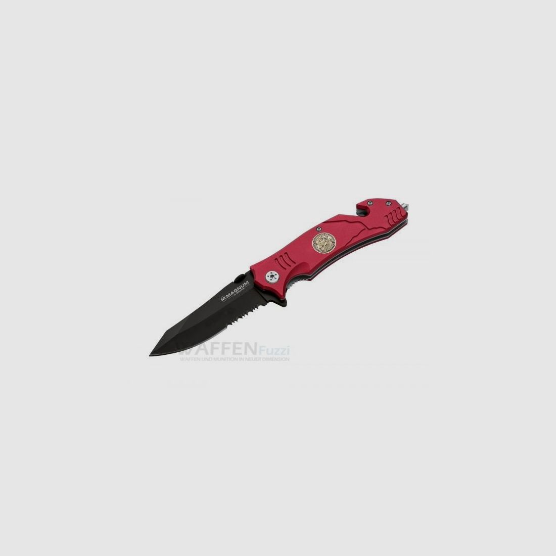 Fire Fighter Rescue Knife with Flipper and Partial Serration