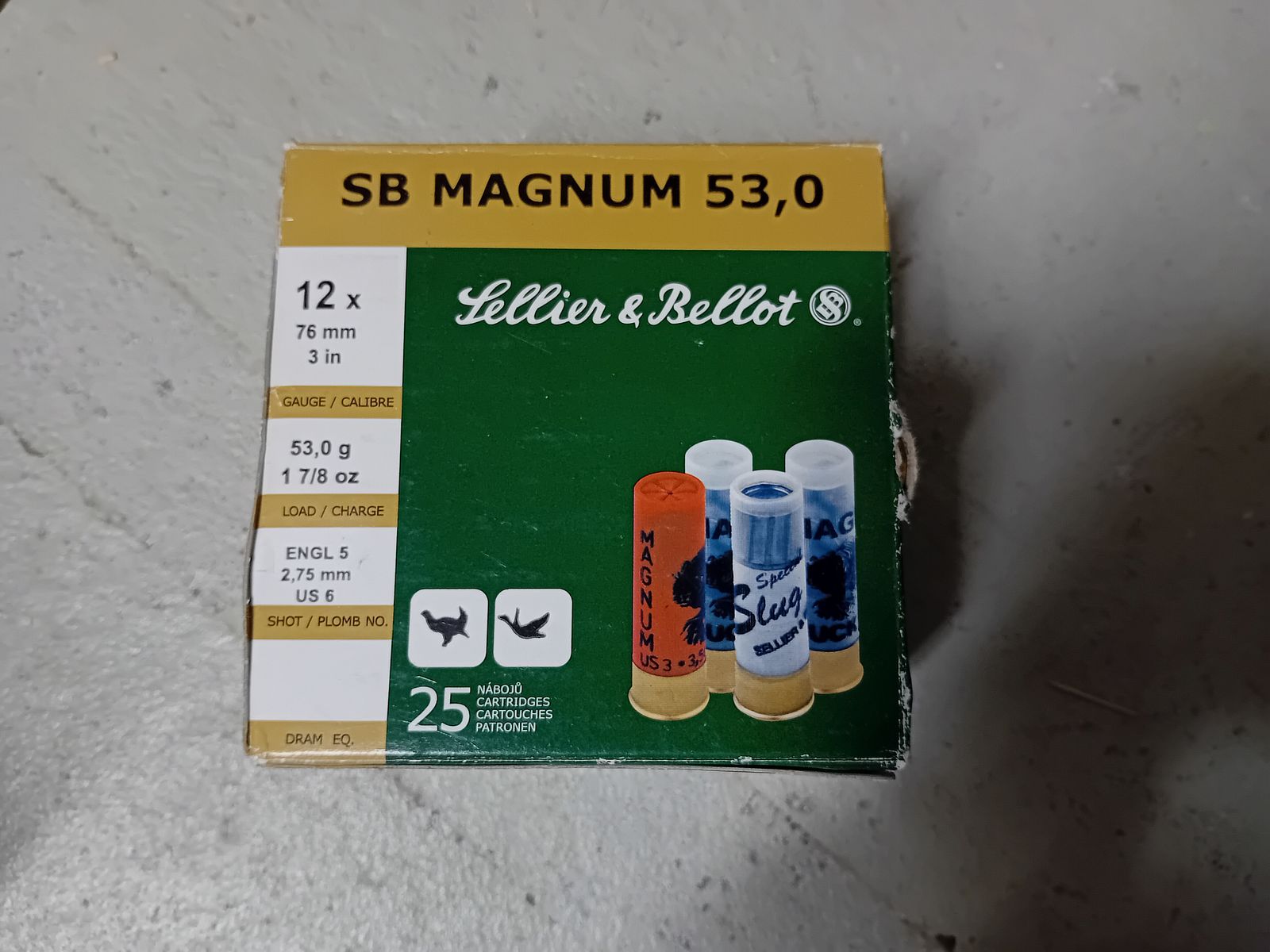 S&B 12/76 Magnum Schrotpatronen 