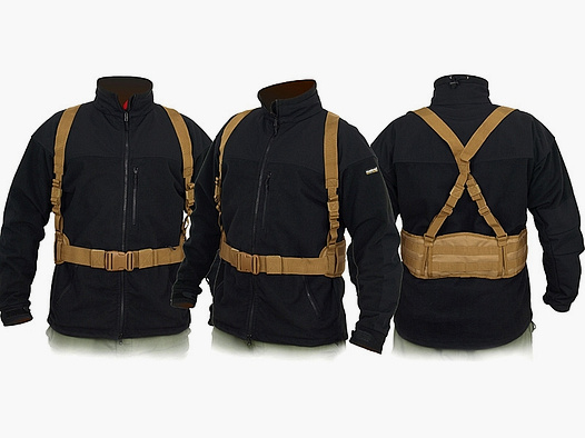 Padded patrol belt with suspenders - coyote [8FIELDS]