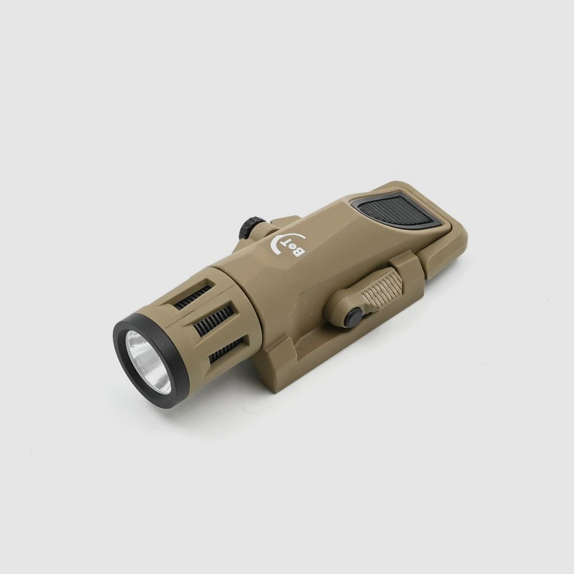 Gewehrlampe B&T Weapon Mounted Light Gen2, LED 400 Lumen, FDE, QD NAR Montage, mit Stroboskop & Sicherungshebel