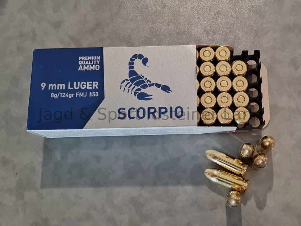STV Scorpio. FMJ, 124grs, 50 proiettili per confezione