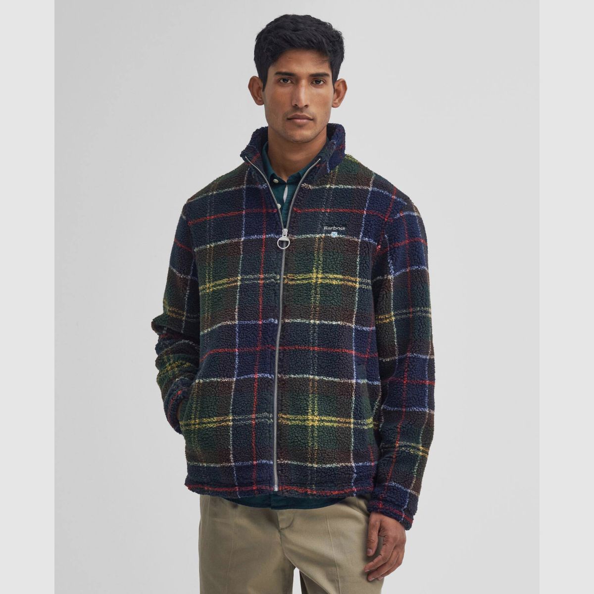 BARBOUR Fleece Jacket Tartan Sherpa Classic Tartan