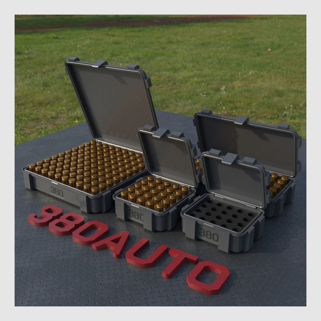 Filamelt ammunition box / .380 ACP / 'flip lid' / cartridge box, ammo box, image 3 of 8