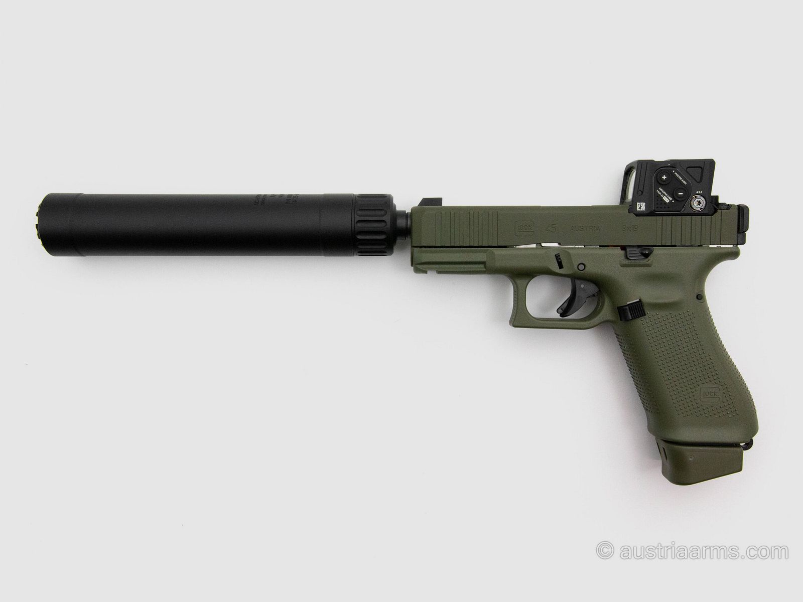 Glock 45 Hunter inkl. RedDot und Schalldämpfer, 9x19mm, Bild 1 von 4