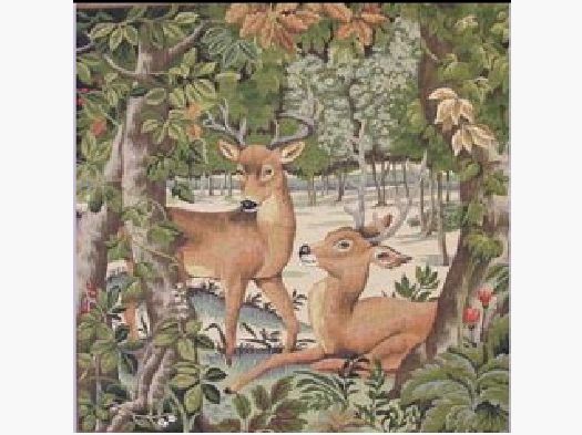 Cuscino Gobelin tessuto 45x45 cm cervi