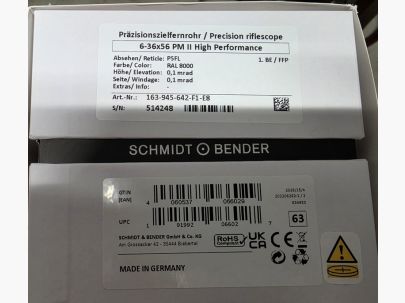 Schmidt & Bender 6-36x56 PM II High Performance LPI P5FL 1cm ccw DT35 MTC LT/ ST ZC CT RAL8000