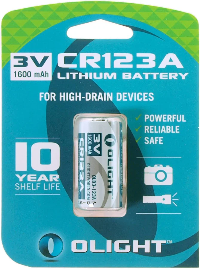 Lithium Battery CR123A 3Volt, 1600mAh