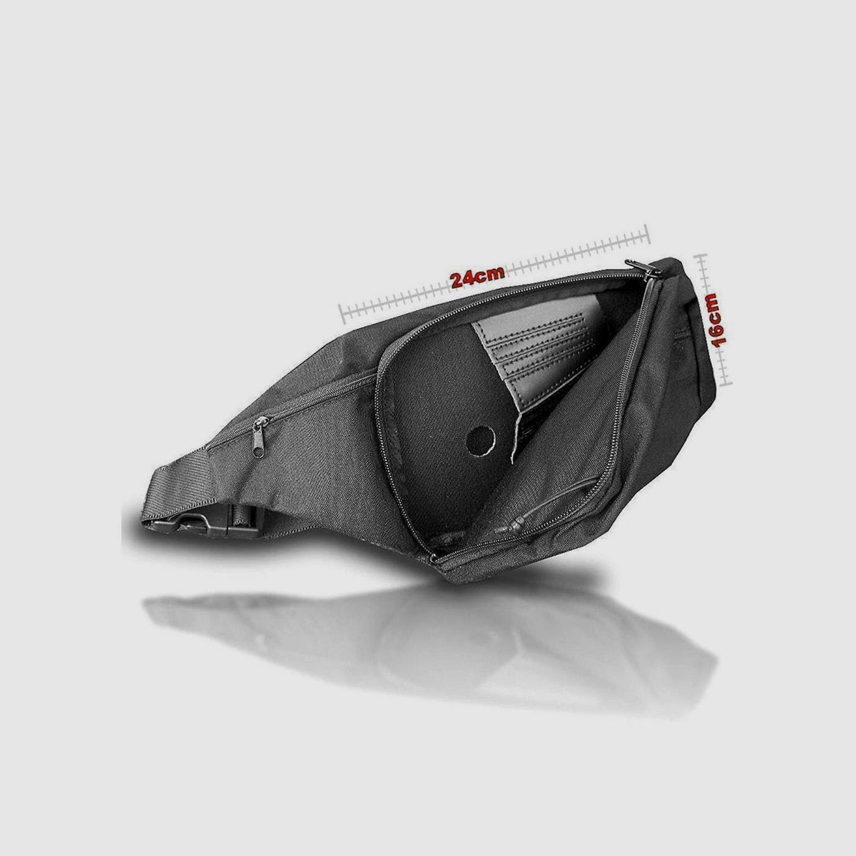 Kompakte Gürteltasche mit Holster I Revolver Schwarz