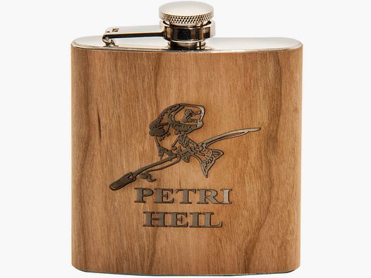 Spruchreif Flachmann ze stali nierdzewnej "Petri Heil"