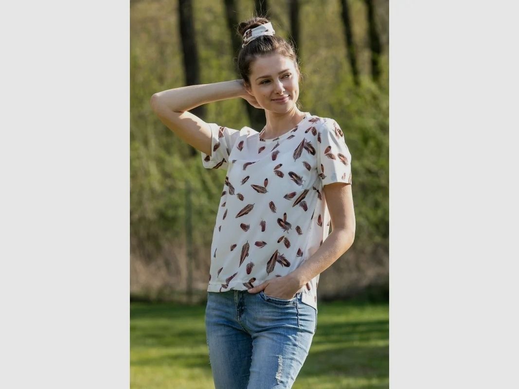 BLUZKA DAMSKA TAURUS WHITE BIRD Z APASZKĄ, zdjęcie 2 z 2