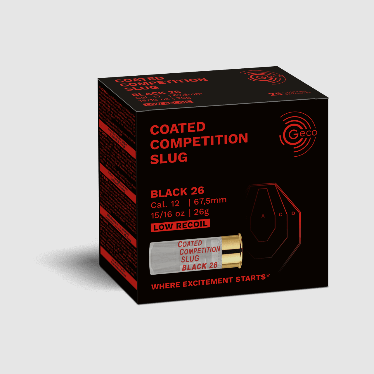 Geco Coated Competition Slug Zwart 26 12/67,5 - 25 Stk.