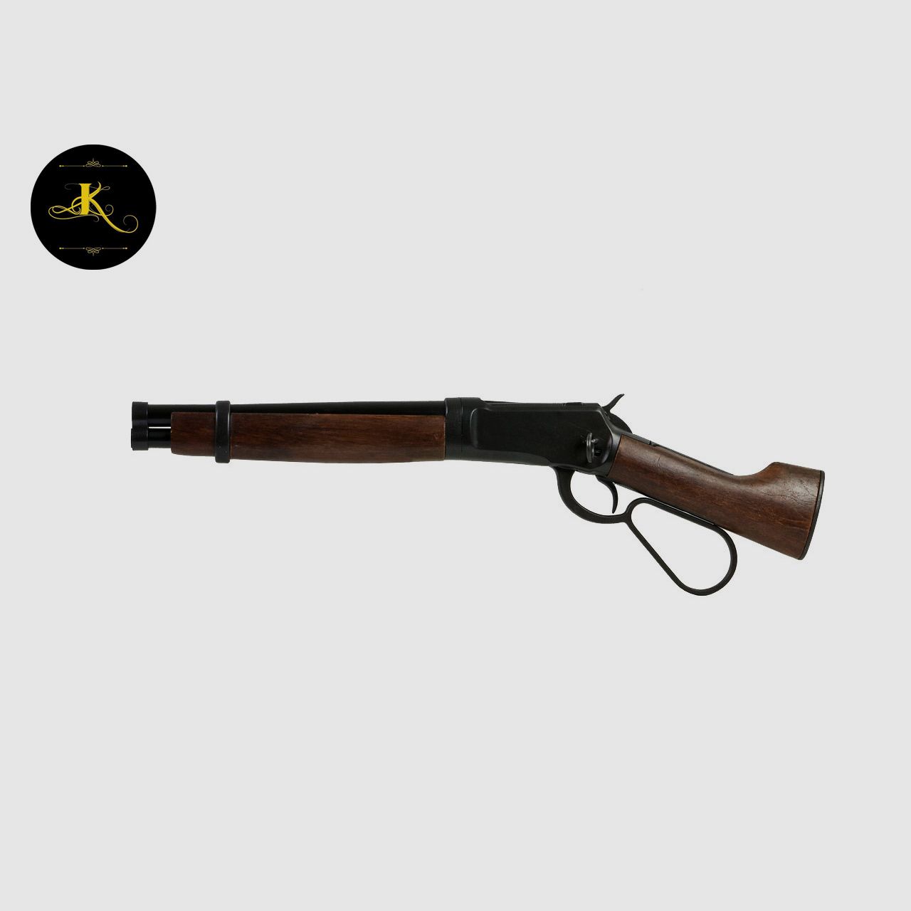 Deko Westerngewehr Kolser Winchester Mare's Leg Short realistisches Repetieren mit HĂĽlsenauswurf LĂ¤nge 55 cm schwarz