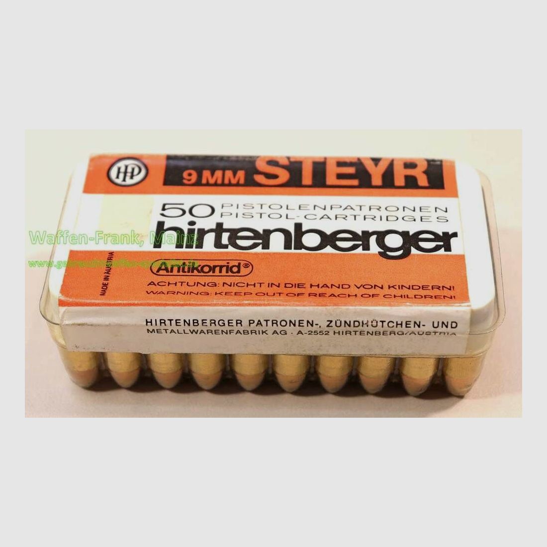 Hirtenberger / Autriche cartouches de pistolet 9 mm Steyr