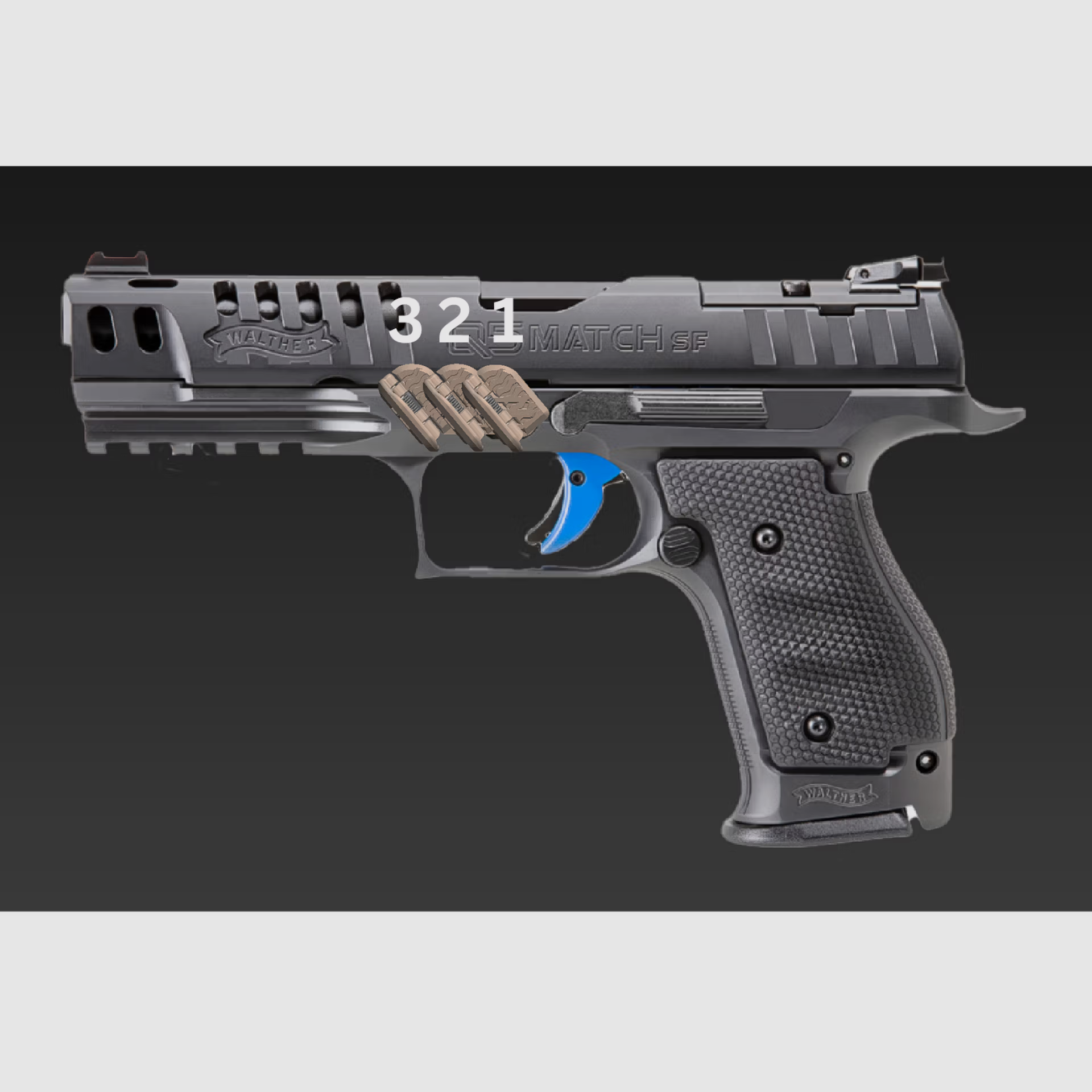 Grip Control Walther Steel Frame, opvouwbare duimsteun voor de steunhand, linkerkant voor rechtshandigen