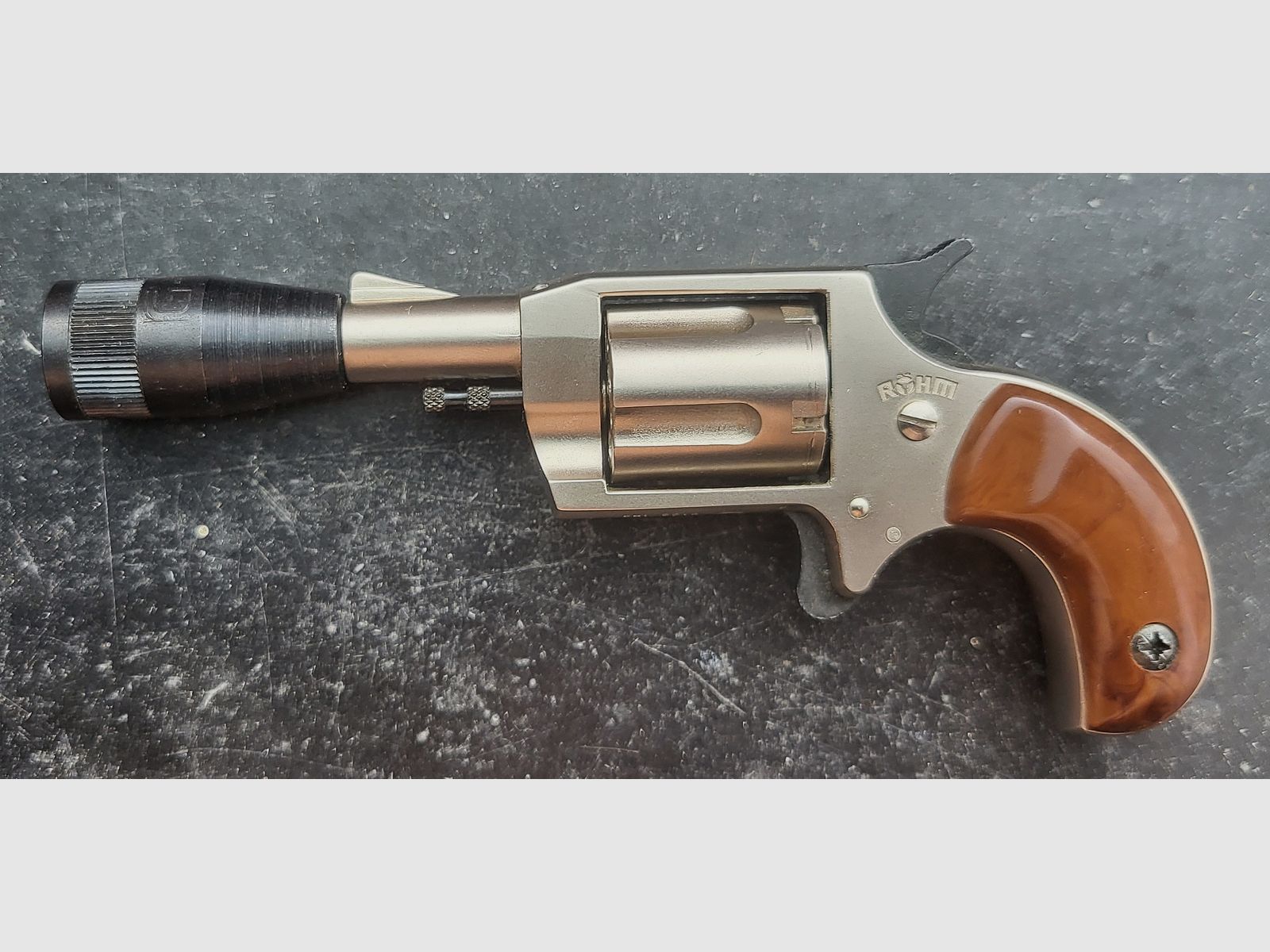 Röhm Little Joe .22er Gas/Knallrevolver im Nickelfinish PTB 380