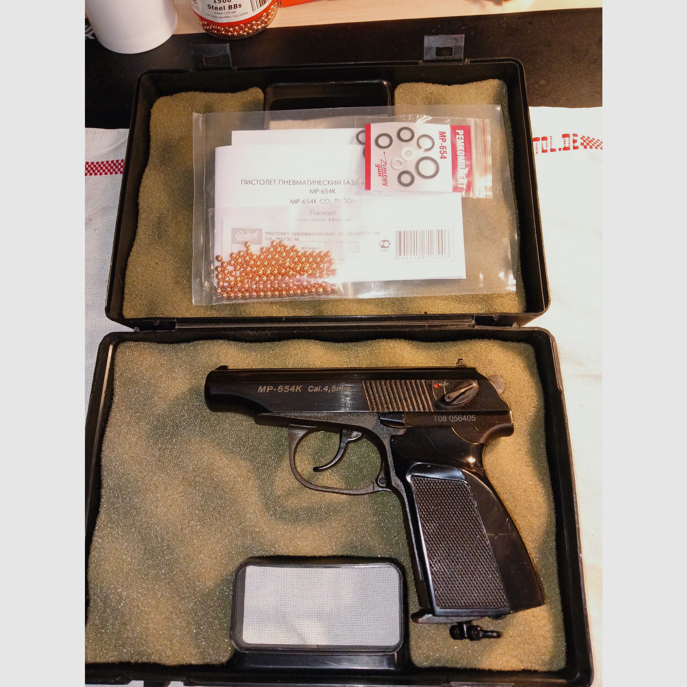 Baikal MP 654 K Makarov T08, CO2 4,5 mm BB, in buone condizioni, perfetto funzionamento TOP, immagine 1 di 20