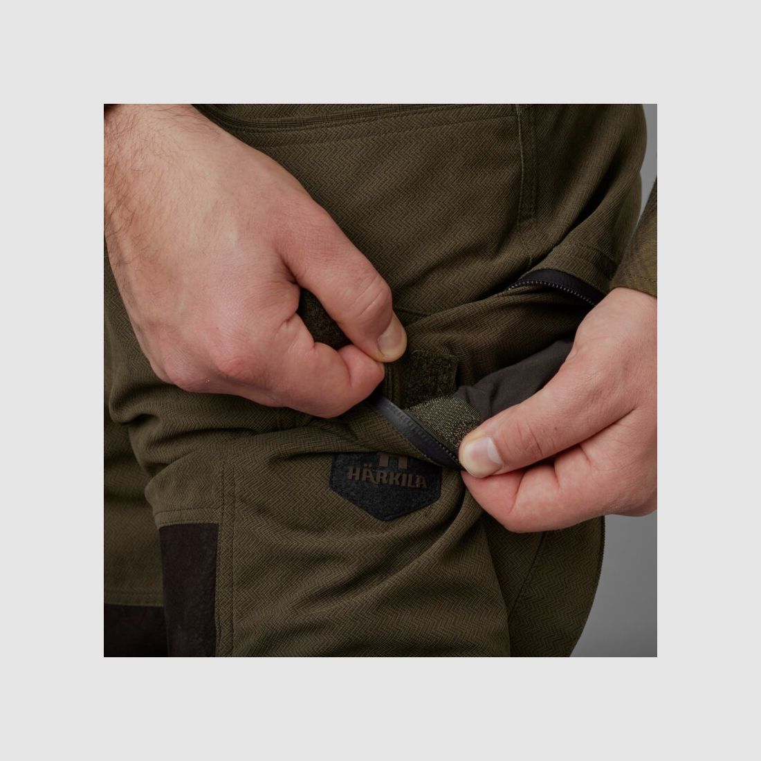 Härkila Driven Hunt HWS Lederhose willow green / shadow brown