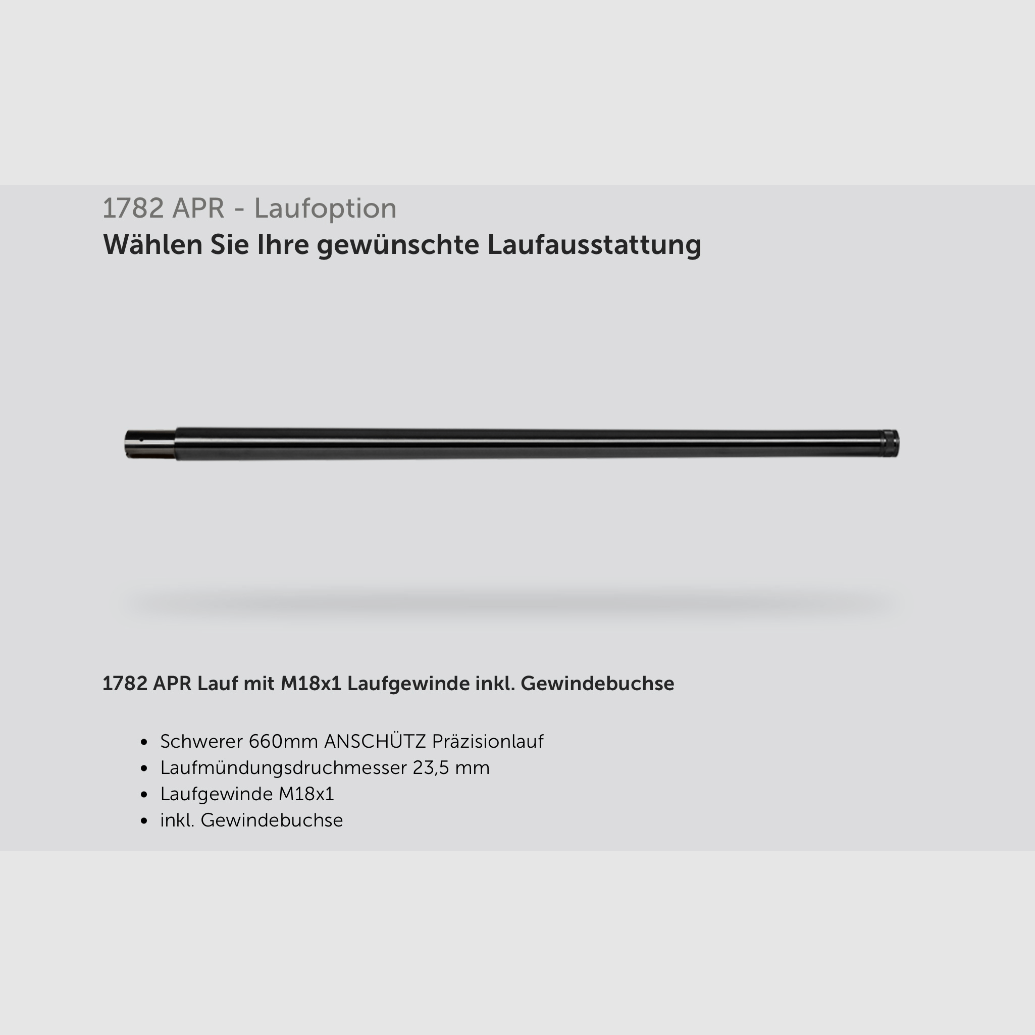 J.G. Anschütz 1782 D APR Grey 6,5 Creedmoor Gold "TIN" im ACC Premier Chassis von MDT M18x1 660 LL