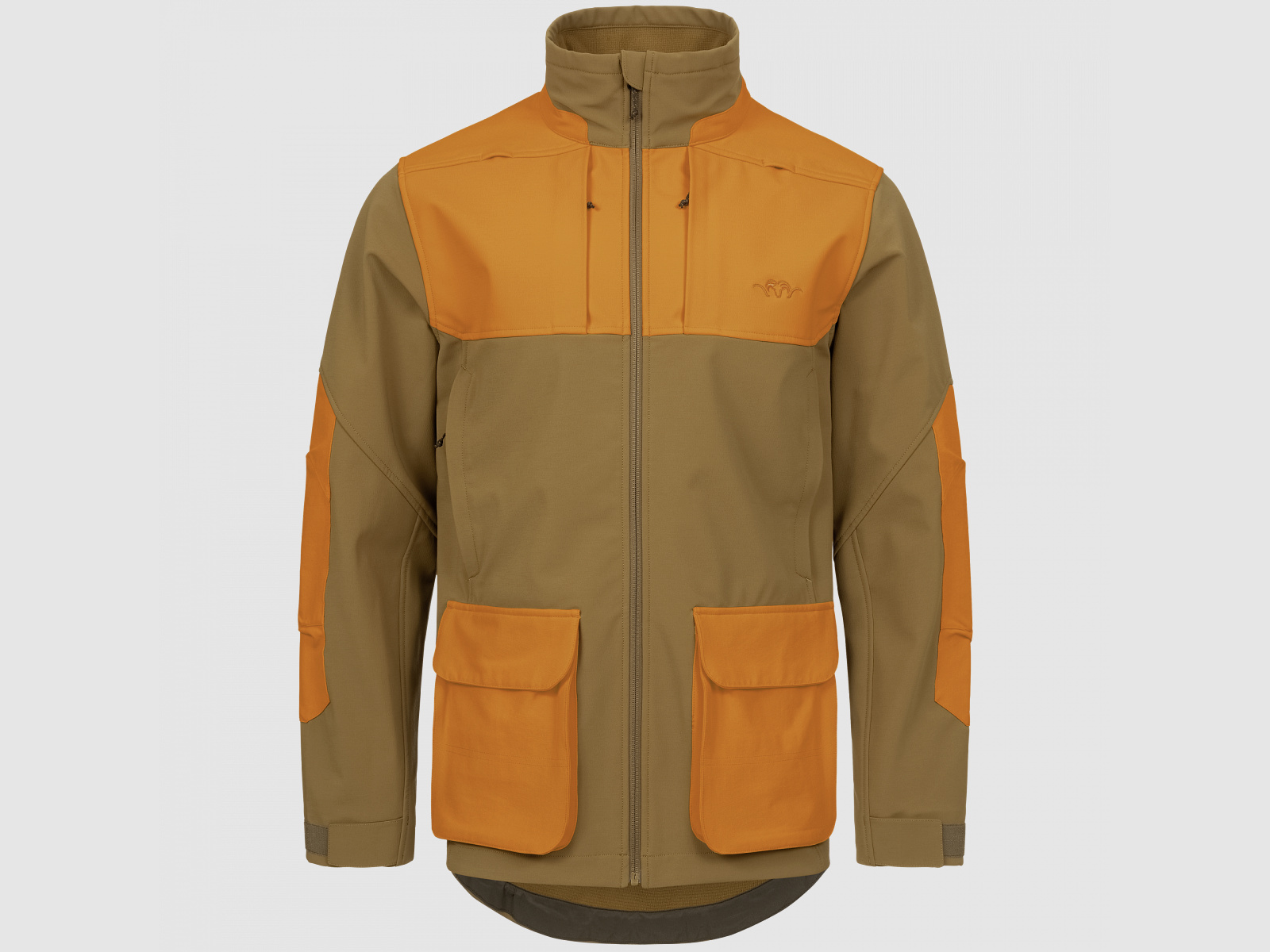Blaser Herren Tackle Softshell Jacke rubber braun / blaze orange