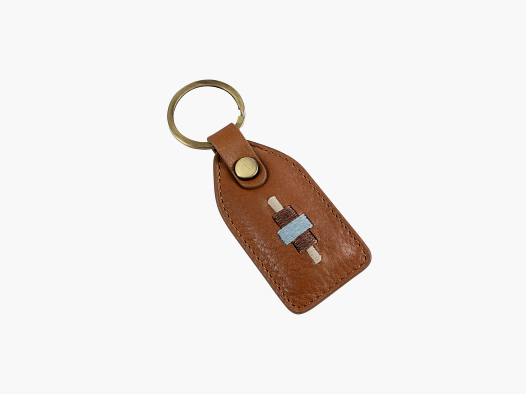PAMPEANO 'Chapa' Tag Keyring- Tan Leather