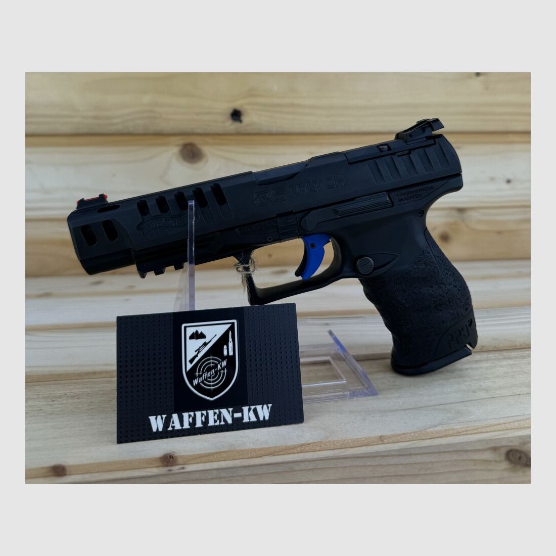 Arma dimostrativa Walther pistola semi-automatica Q5 Match 9x19 INT. 15R in nero 9mm Luger