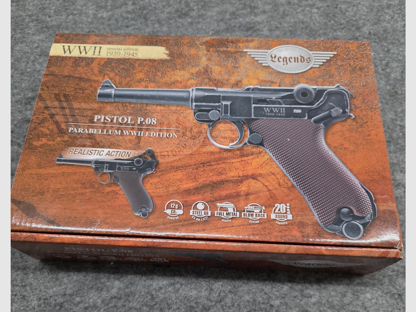 Umarex Legends P08 Luger WWII Special Edition Co2 Pistole mit Blowback  Cal. 4,5 mm Stahl BB