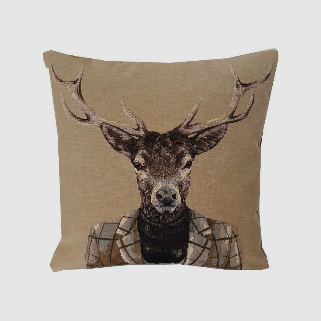 Lovergreen Kissen Motiv Kissen Hirschkopf mit Rollkragenpullover