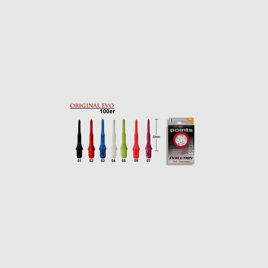 Dartpoint Evo Points weiß 100er Dart & Zubehör