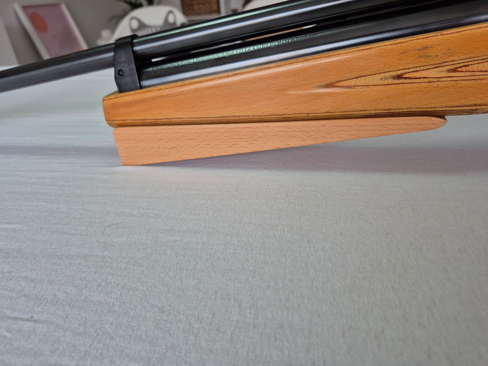 Feinwerkbau 601 omgebouwd voor liggende discipline