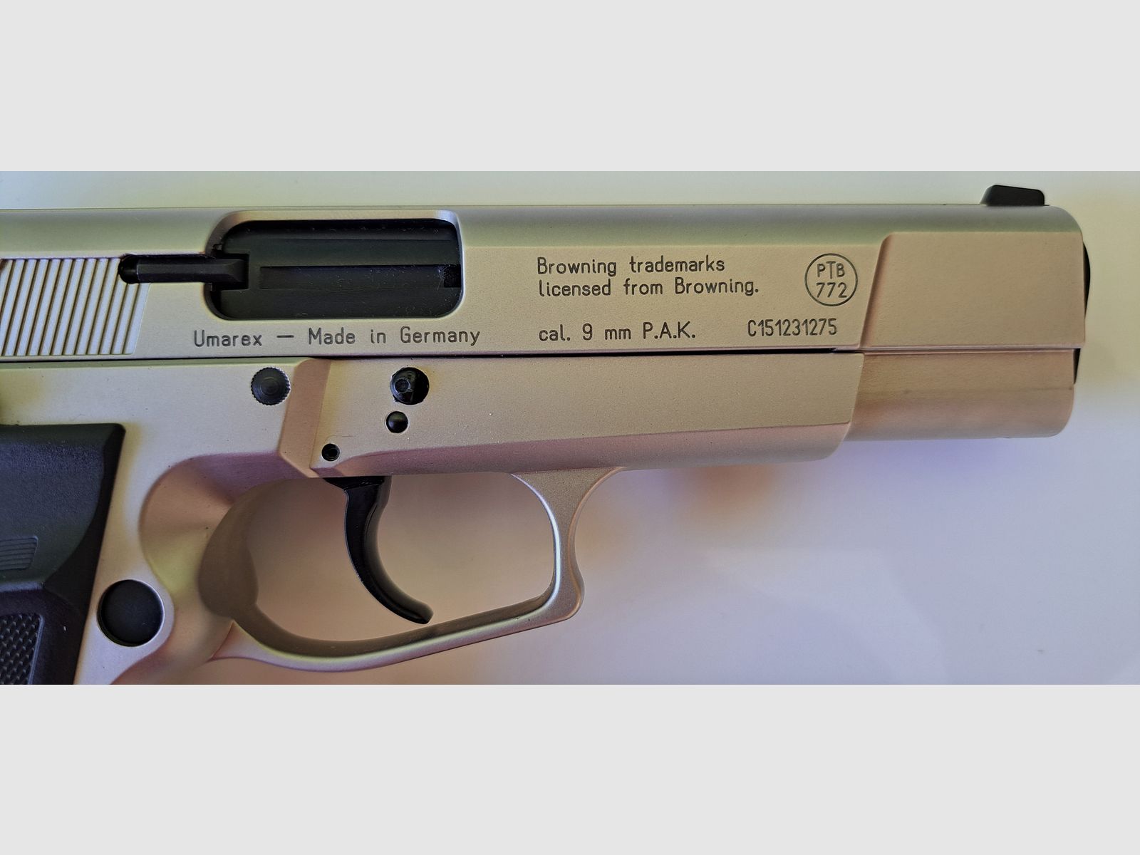 Browning GPDA 9, nickel, Umarex blank firing pistol