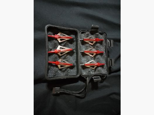 Jagtspitzen Set jagt spitzen Pfeile rot 6er Pack mit Box Pfeilspitzen