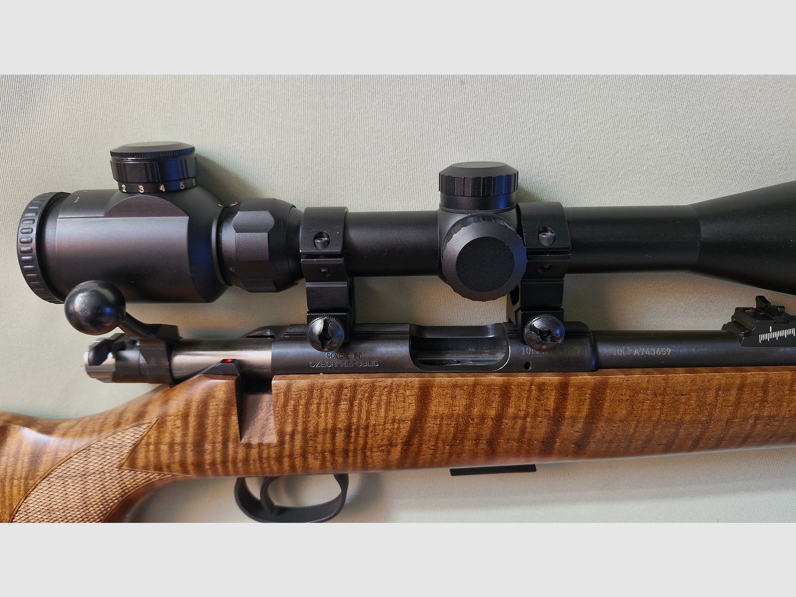 KK bolt-action rifle CZ ZKM 455 Luxus .22lfb with scope (red dot) and aluminum transport case all like new