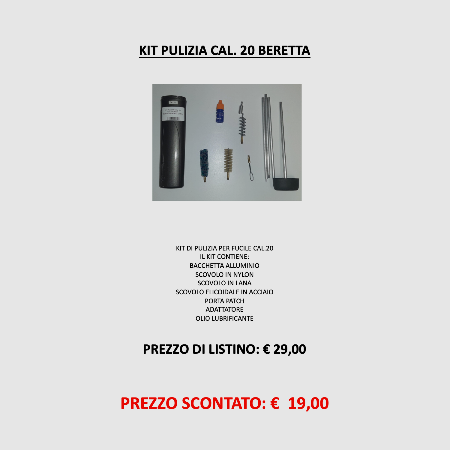 Beretta – Reinigungsset für Gewehr Kal.20 CK90909, Bild 4 von 4