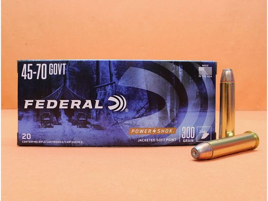 Federal Patrone .45-70Gov Federal 300grs SP-FN (4570AS) VE 20 Patronen (Power-Shok)/ 19,4g Teilmantel