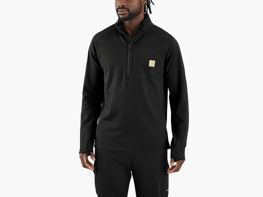 Carhartt Force Relaxed Fit Mock Neck Half-Zip T-Shirt Mężczyźni Czarny 2XL