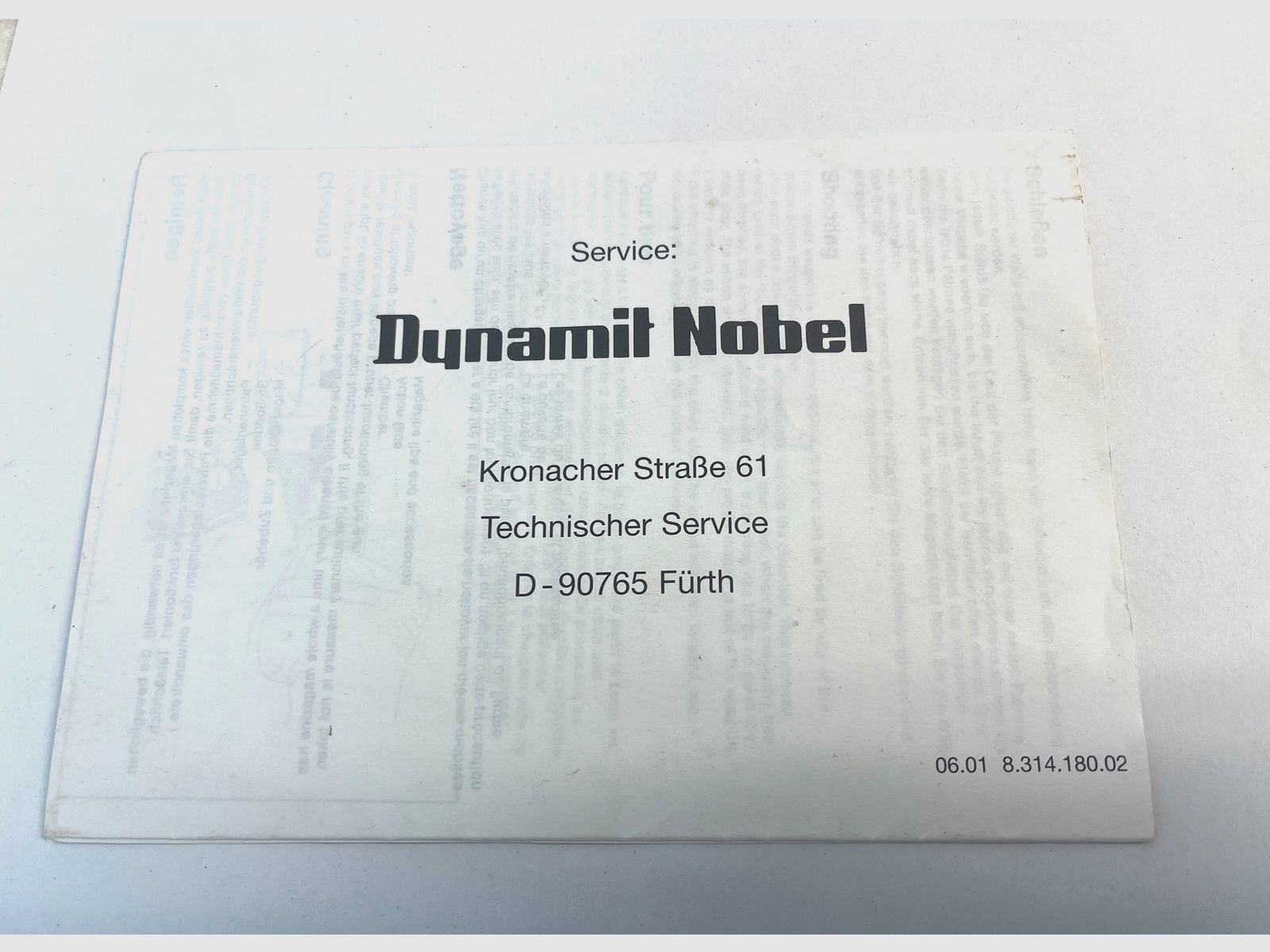 Dynamit Nobel Geco Mod. 225 Istruzioni per l'uso - Originale, immagine 2 di 2