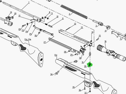 FĂĽhrungsblech fĂĽr Haltebolzen fĂĽr luftgewehr Stoeger X50, Ersatzteil