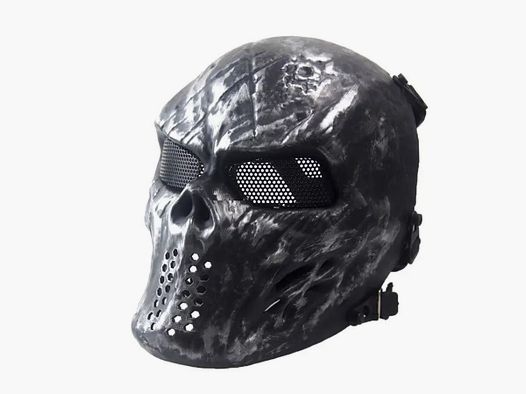 Schädelmaske mit Stahlgitter (vorsicht, Beschreibung lesen!) (S)
