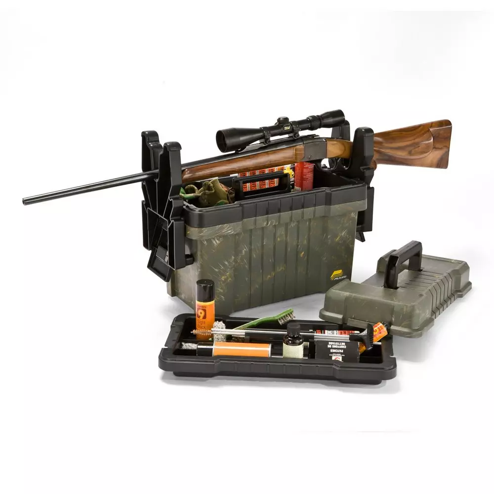 PLANO Opbevaringskasse m/våbenholder Camo – 37,5×15,2×22,9 cm