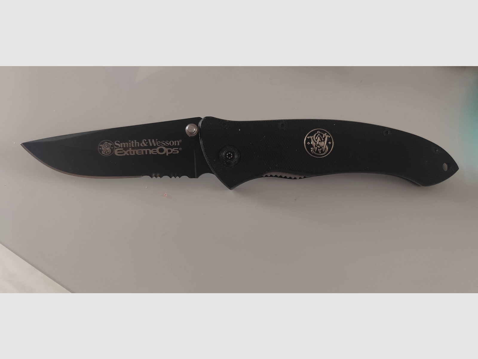 ❗Smith and Wesson Einhandmesser Extreme Ops, Stahl 440 C, G-10 Schalen, Gürtelclip