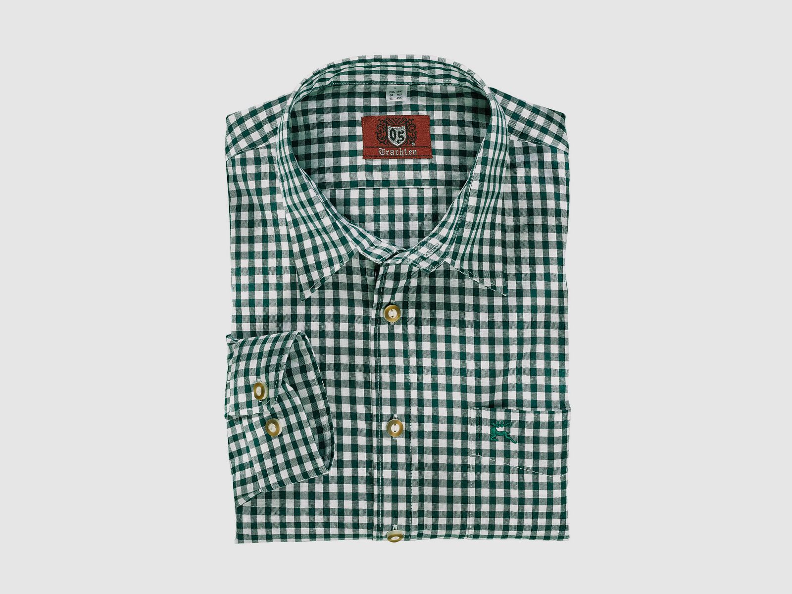 OS-Trachten Camicia a Maniche Lunghe da Uomo