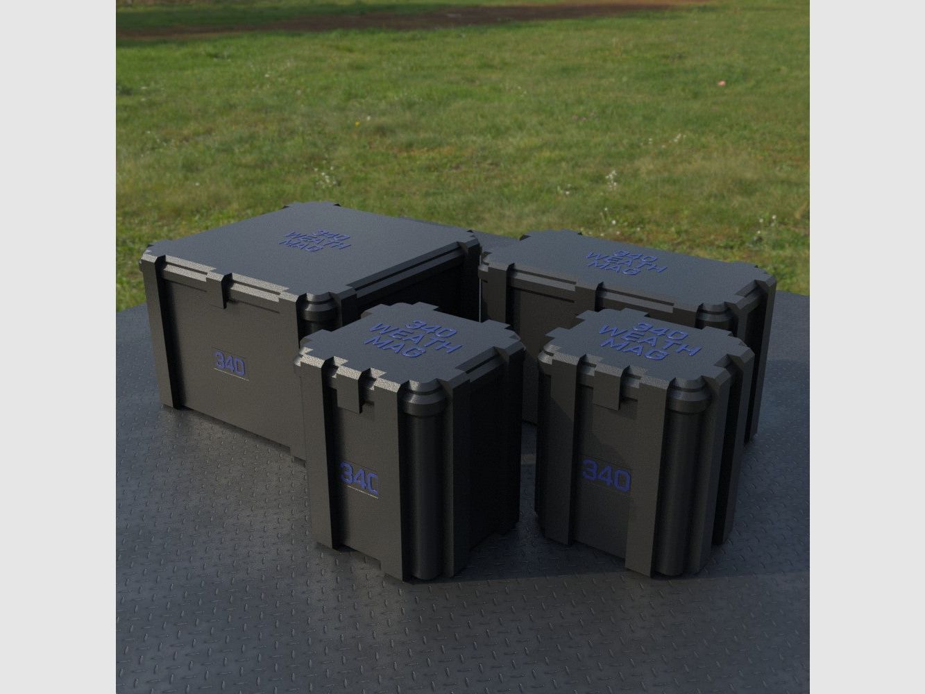 Filamelt Munitionsbox / Ammo Box .340 Weatherby Magnum – Patronenbox ‘Klappdeckel’ – 20 / 25 / 50 / 100 Runden