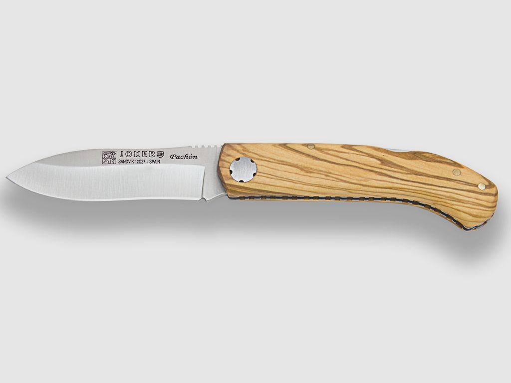 Couteau de sport avec poignées en bois d'olivier et lame de 8 cm