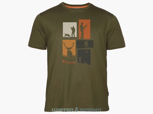 Pinewood T-Shirt Caza Oliva Mel