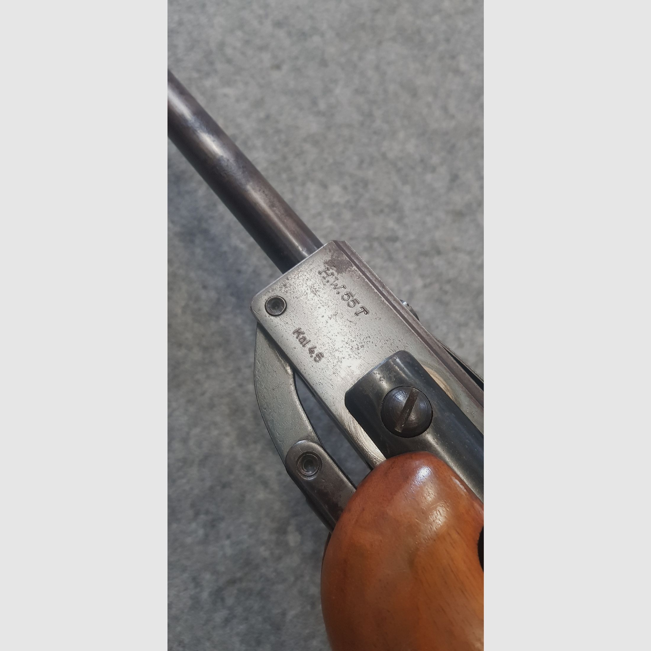 Sehr altes Weihrauch HW55 T  mit Tiroler Walnussschaft Knicker Luftgewehr  ohne F-Zeichen aus den 60iger Jahren cal. 4,5mm Diabolo